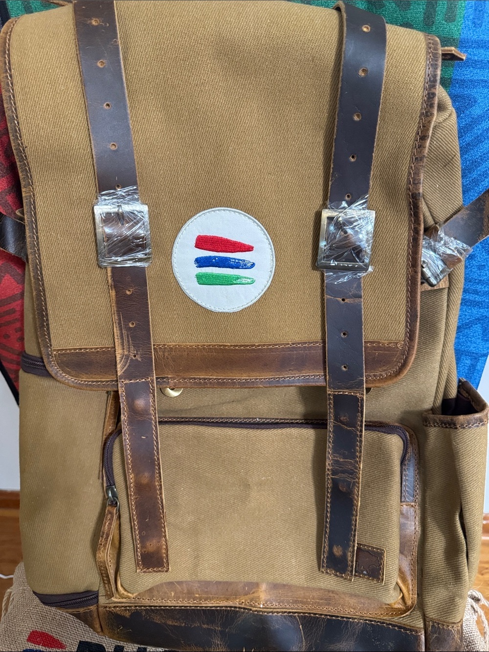 Bucket List Family Canvas Backpack with Buckle Straps, travel blanket - Picture 2 of 8
